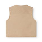 Sand-colored children's vest with simple back and smooth front.