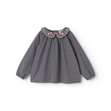 Tully, Blouse - Pigeon Blue Check