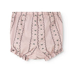 Dusty purple bloomers with vertical pattern stripes and a crinkled fit.