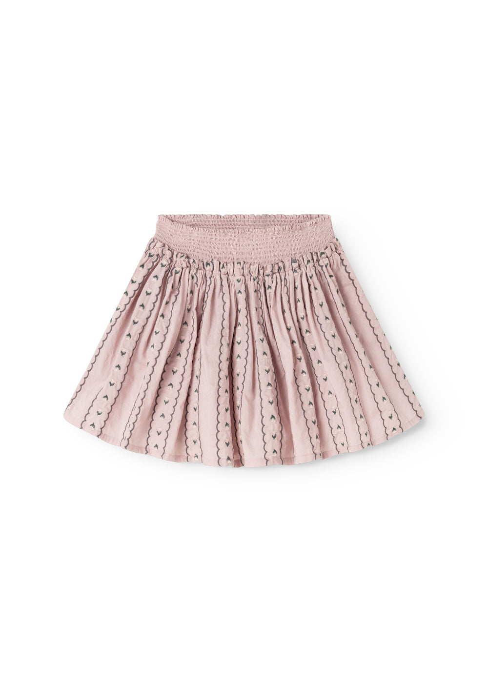 Seline bottom in dusty purple with a creased waist and delicate floral print.