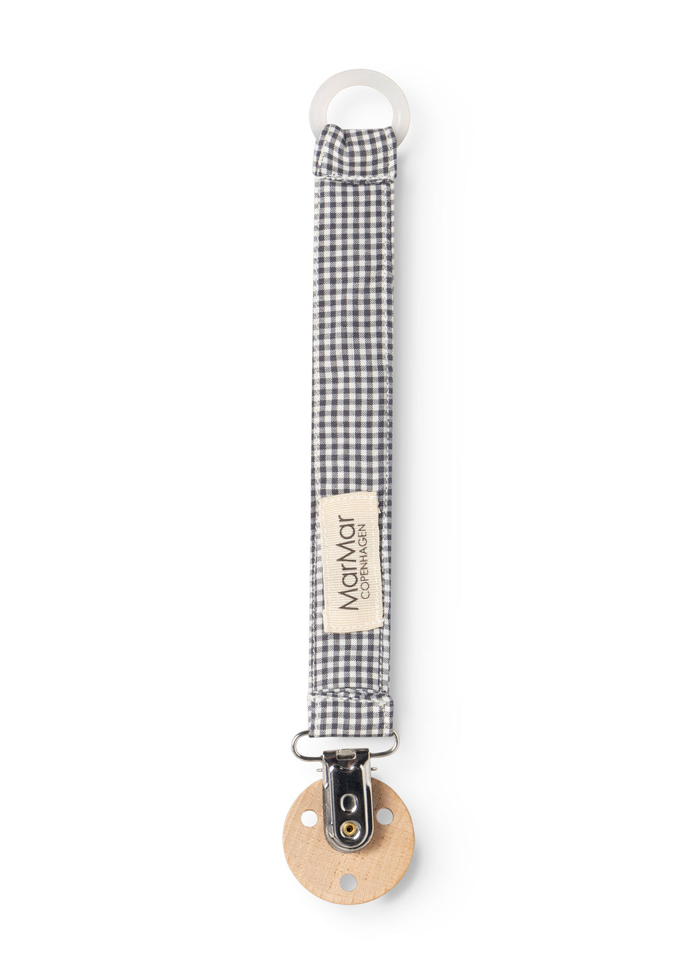 Alo, Pacifier Clip - Blue Check