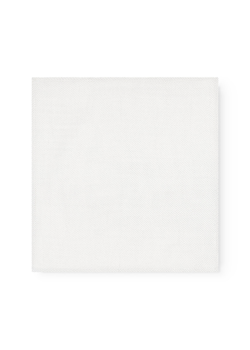 Check fabric blanket with a fine dotted pattern in white and black.
