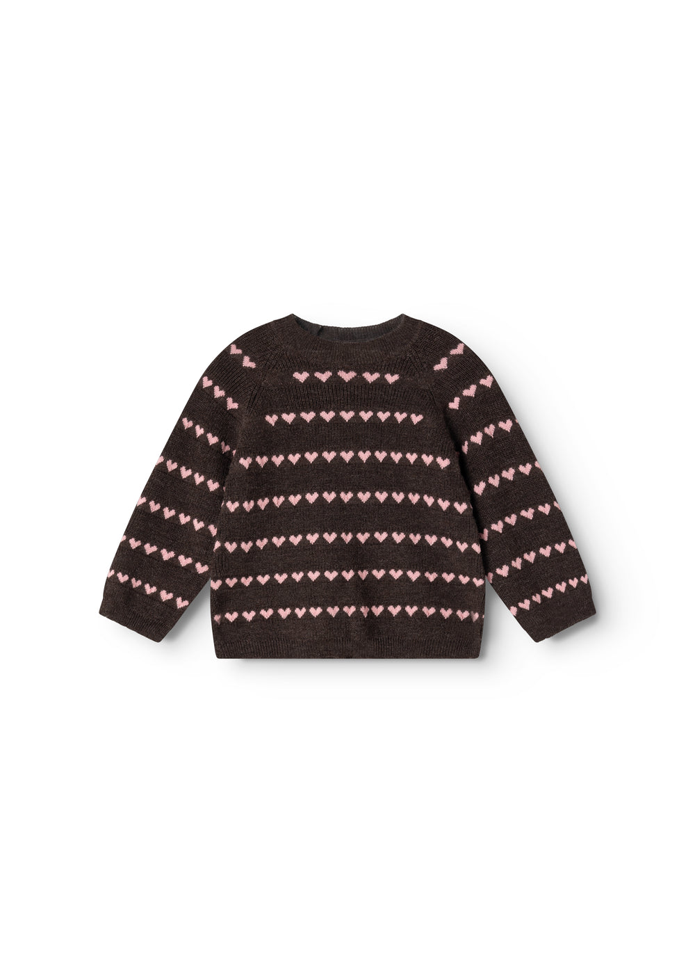 Sort striped blouse with pink hearts and horizontal stripes