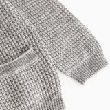 Tarono, Knit cardigan - Grey Melange Stripe