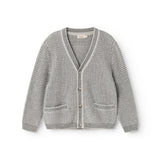 Tarono, Knit cardigan - Grey Melange Stripe