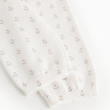 Elastic rib-closed leggings with small floral pattern at the bottom.
