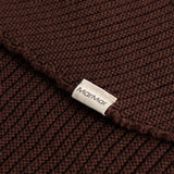 Dark wine-red knitted scarf with Marmar label.