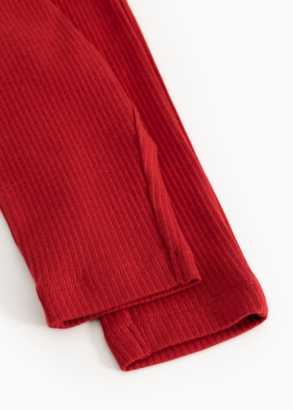 Cherry red Pitti trousers with ribbed cuffs at leg openings
