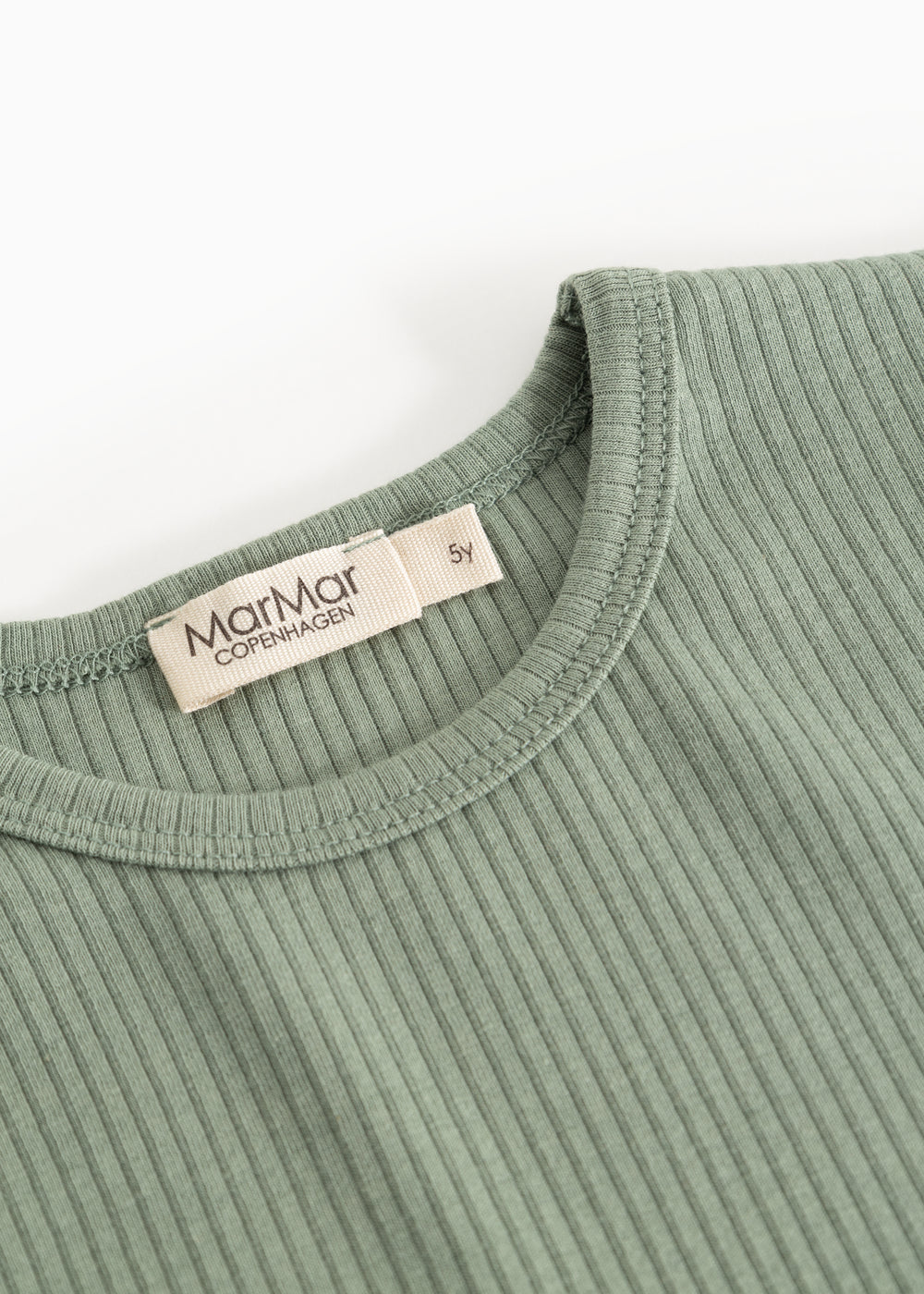 Long-sleeve T-shirt in frost green with ribbed neckline and MarMar Copenhagen label