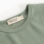 Long-sleeve T-shirt in frost green with ribbed neckline and MarMar Copenhagen label