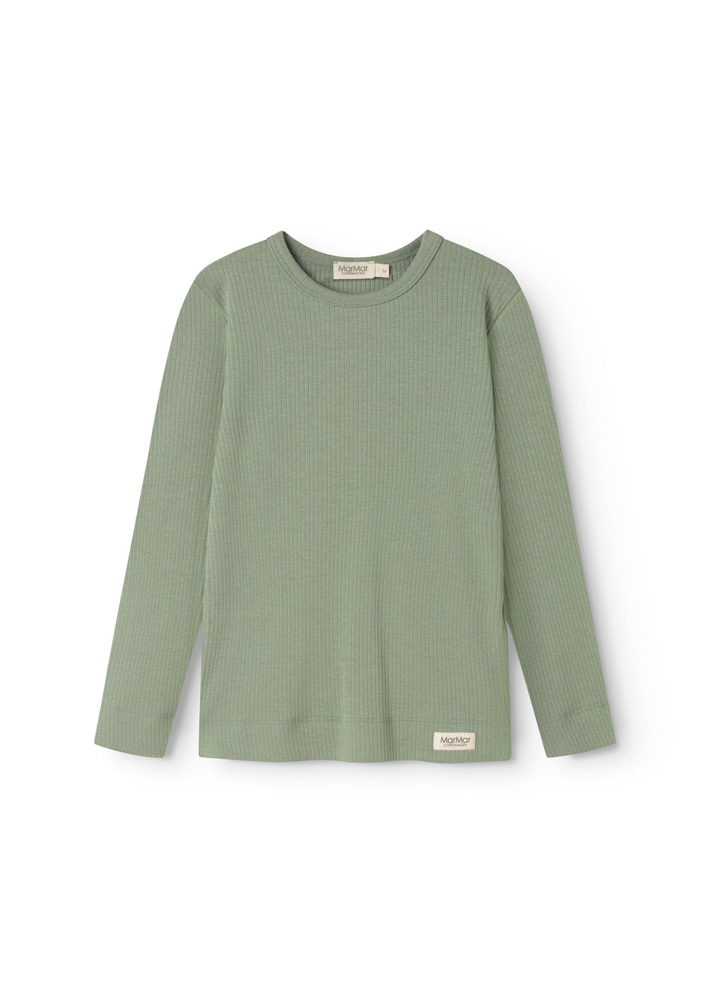 Long-sleeve frost green T-shirt with round neck and MarMar Copenhagen label