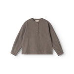 Long-sleeve shirt in houndstooth check with front buttons