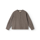 Long-sleeve shirt in houndstooth check with front buttons