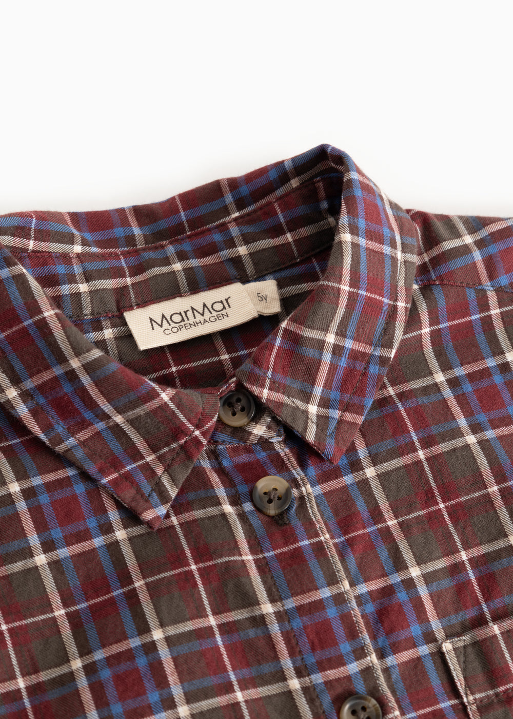 Tommy shirt with checkered pattern, collar and button closure