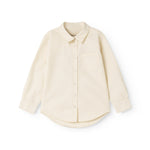 Children's shirt in light cream with collar and front button closure