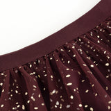 Tulle skirt with elastic waistband in blackberry color and sparkling dots in the fabric