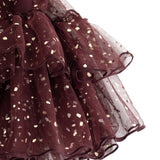 Tulle skirt with transparent tulle layers and glittering dots at the bottom edge