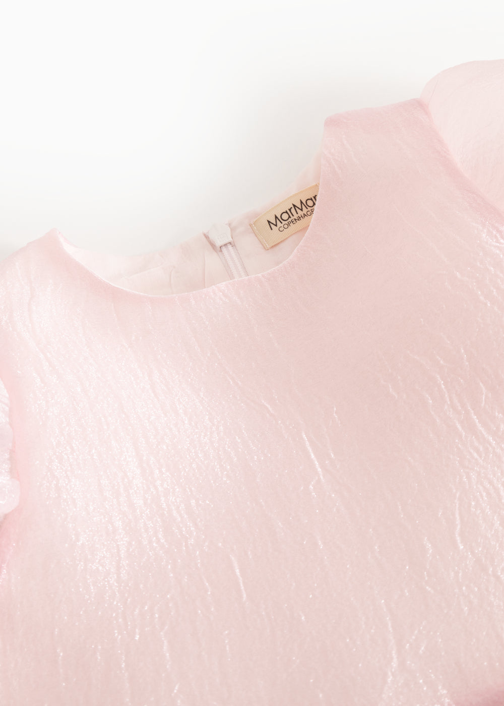 Pink tulle dress with round neckline and visible "Marshmallow" label