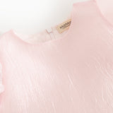 Pink tulle dress with round neckline and visible "Marshmallow" label