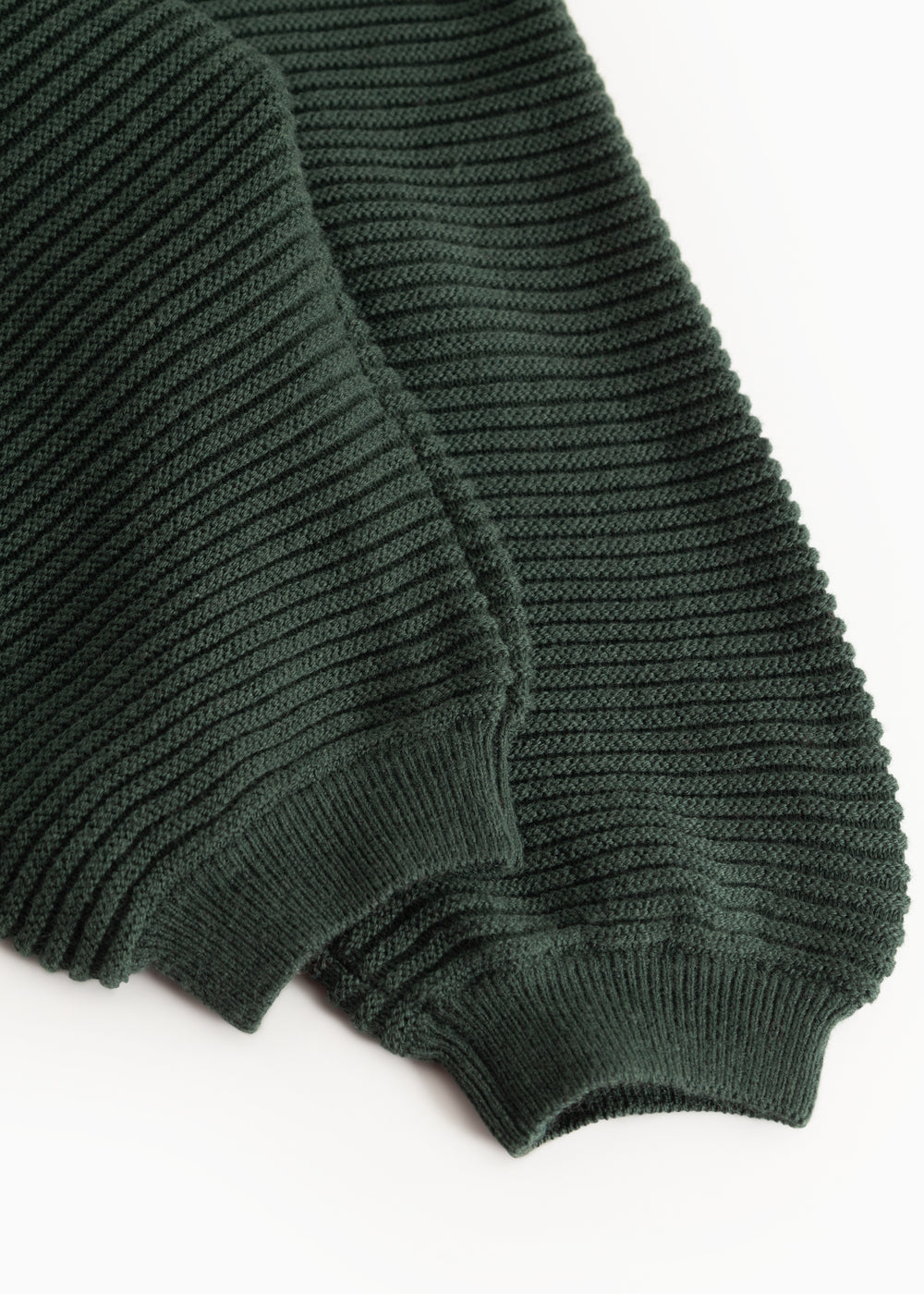 Perrin knit pants jungle green with ribbed cuffs at leg openings