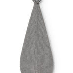 Alfen gray mottled knit elf hat, pointed shape with pompom on top