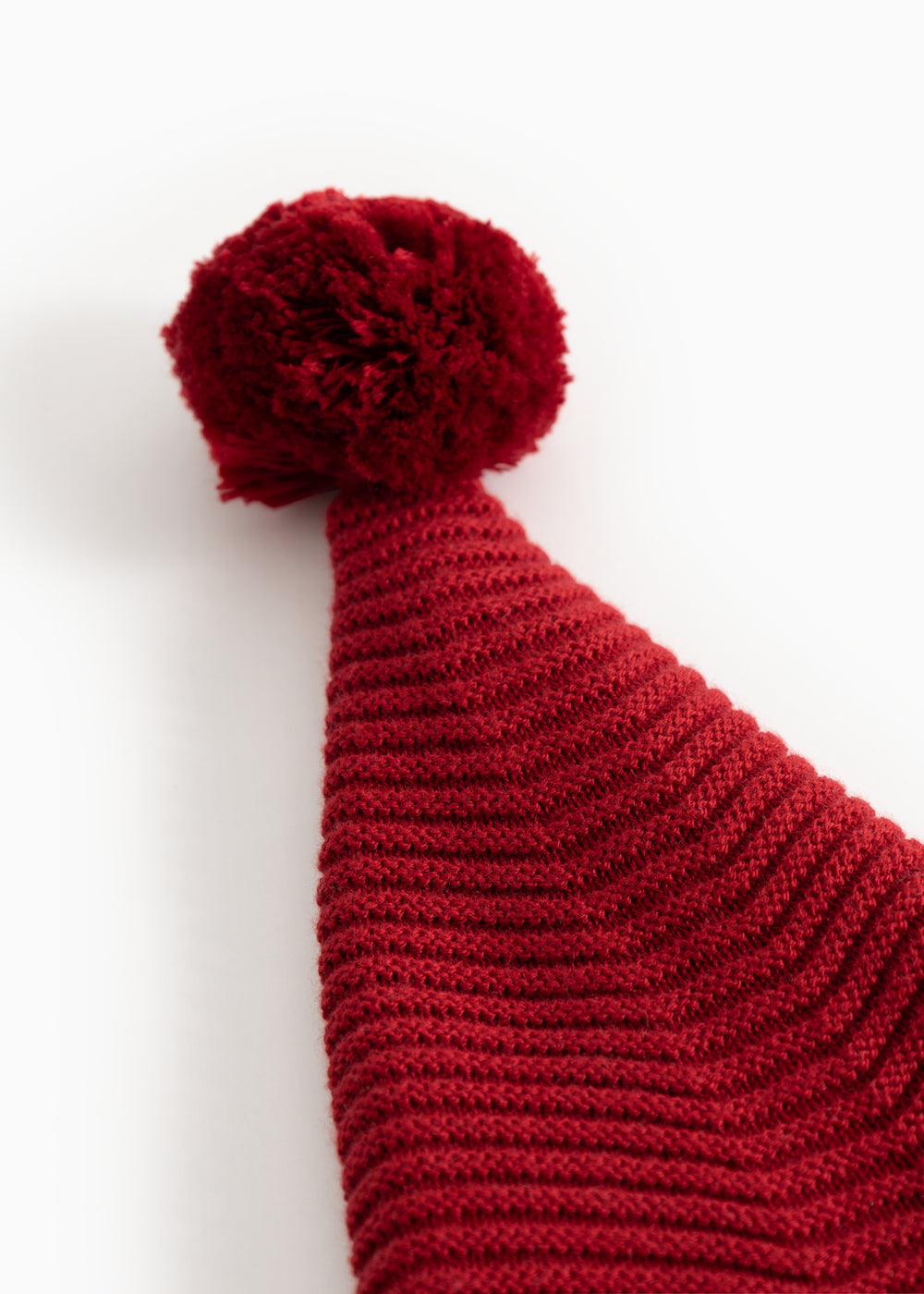 Alfen knitted Santa hat in cherry red with large pompom
