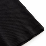 Ribbet sort tanktop for women