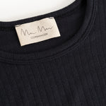 Sort long-sleeve T-shirt with round neck and 'Copenhagen' label at the collar.