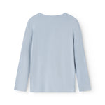 Light blue long-sleeve T-shirt set, back view