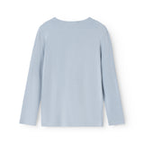 Light blue long-sleeve T-shirt set, back view