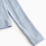 Light blue ribbed long-sleeve T‑shirt, sleeve detail