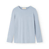 Light blue long-sleeve T‑shirt with round neckline