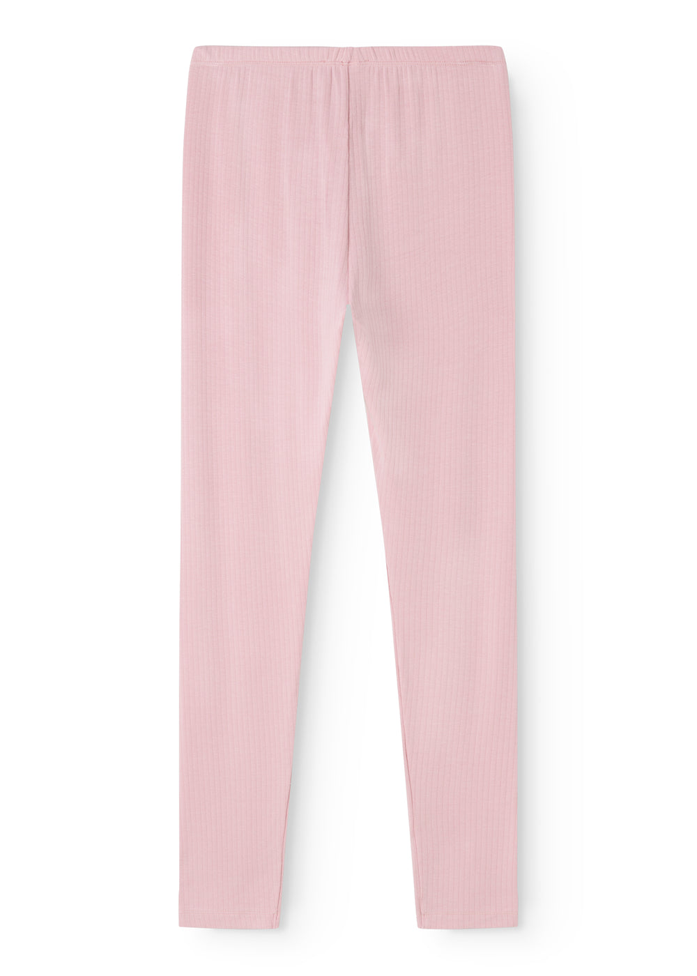 Pink trousers with ribbed surface and straight legs