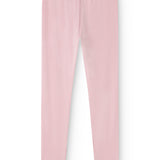 Pink trousers with ribbed surface and straight legs