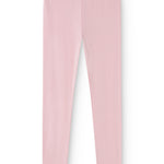 Pink pants with straight legs and elastic waistband