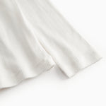 White long-sleeved pointelle t-shirt for women