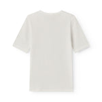 White short-sleeved pointelle t-shirt for women
