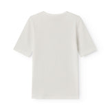 White short-sleeved pointelle t-shirt for women