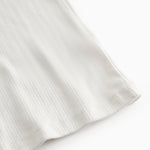 White short-sleeved pointelle t-shirt for women