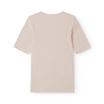 Red short-sleeved pointelle t-shirt for women