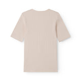 Red short-sleeved pointelle t-shirt for women