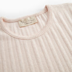 Red short-sleeved pointelle t-shirt for women