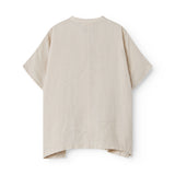 Kortærmet beige skjorte til kvinder