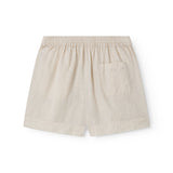 Beige shorts til kvinder med sidelommer, elastik i livet og lomme bagpå