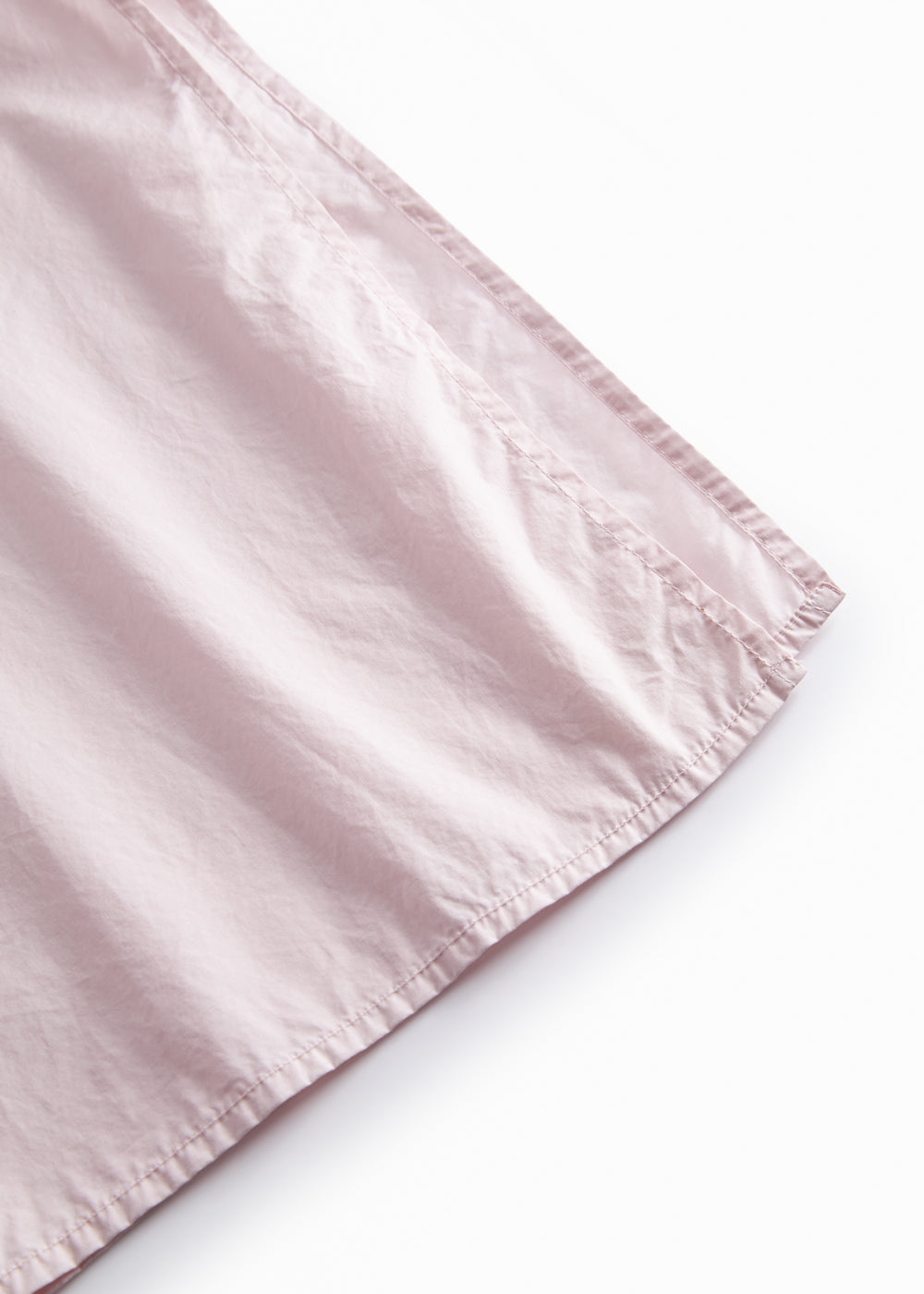 Red dress with short sleeves and a button-up closure.