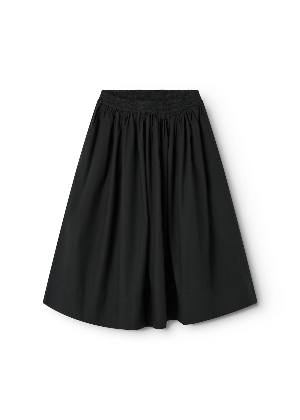 Sort women's skirts with elastic in the waist and a slightly pleated top.
