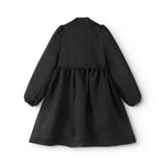 Short dress with long sleeves and elastic waist, light A-line skirt