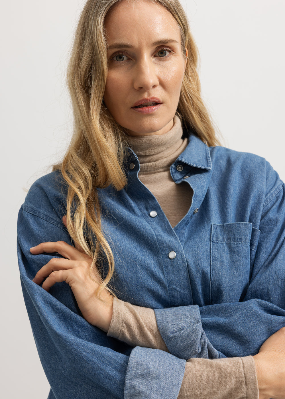 Telo W, Shirt - Blue Denim