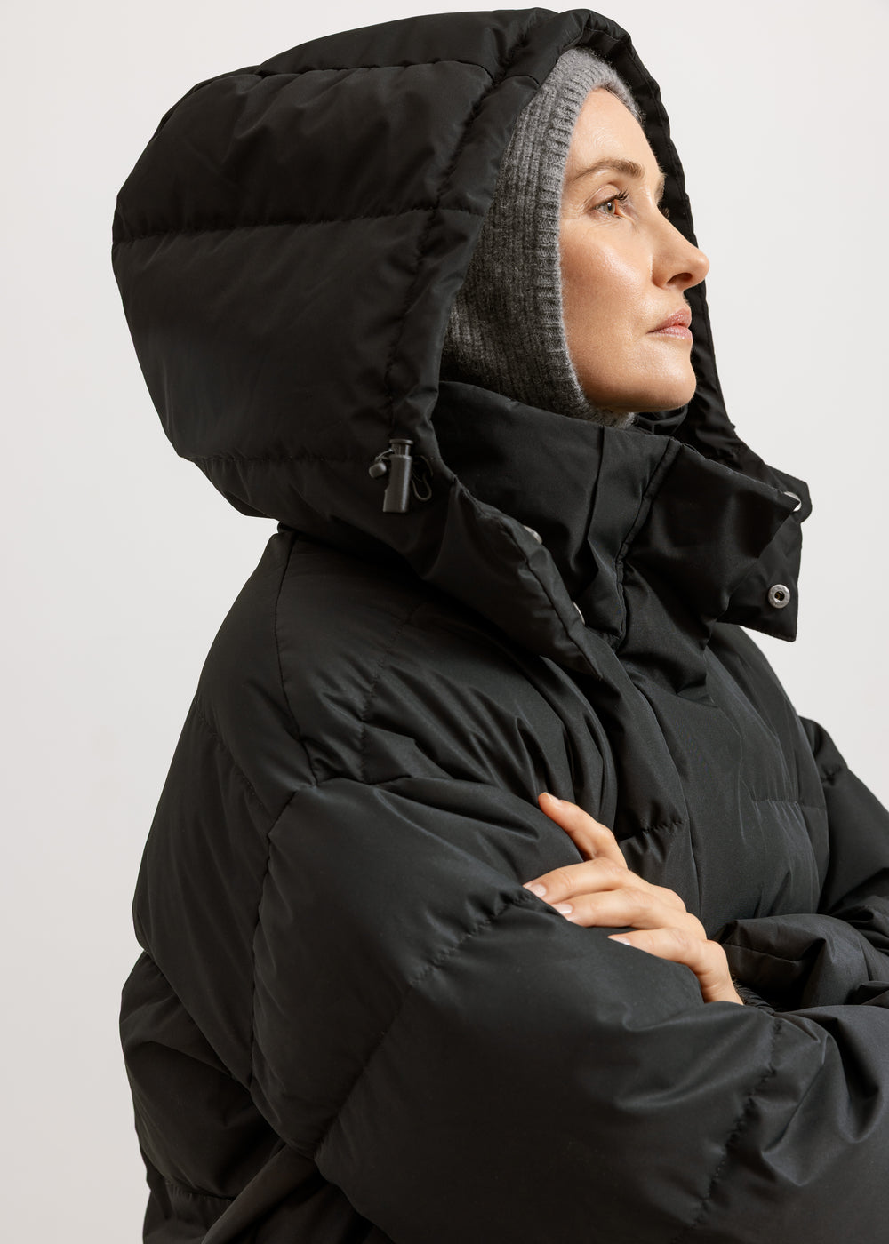 Otta W Coat, Down Puffer Jacket - Black