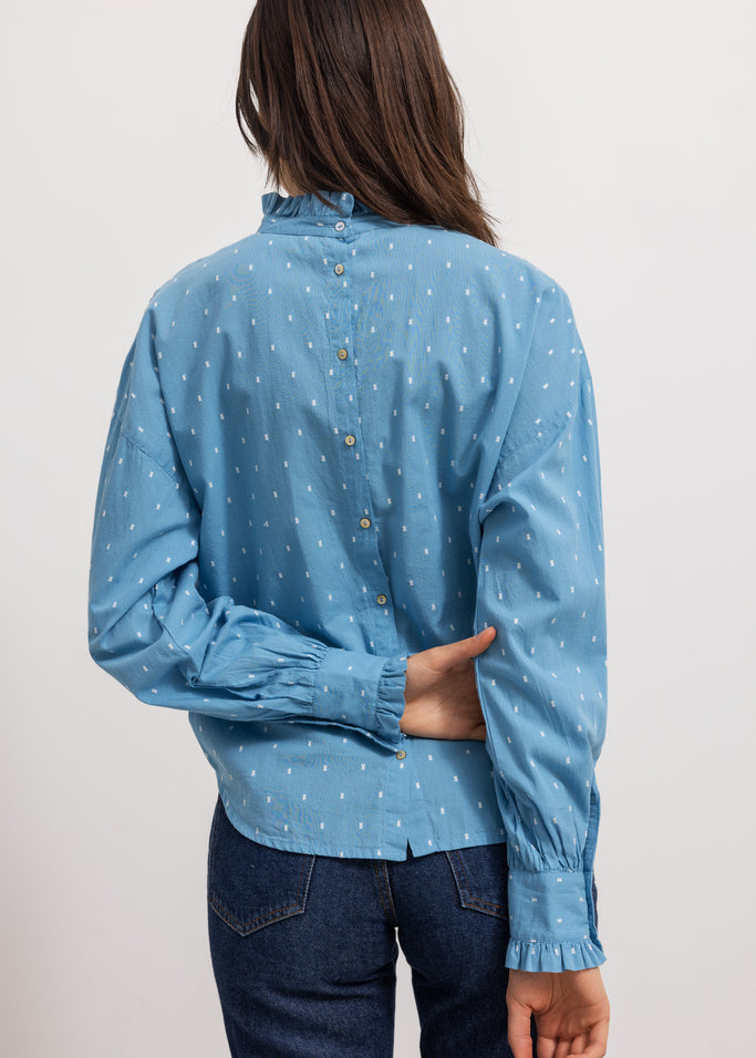 Tanika W, Shirt - Clear Blue Dobby